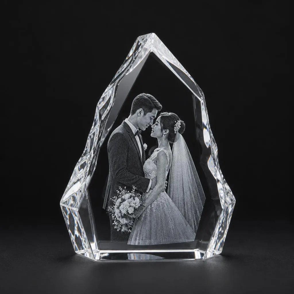 Iceberg Photo Crystal — Sculpted faceted edges